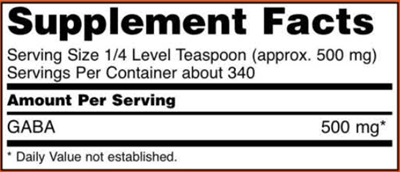 gaba powder (now foods) supplement facts