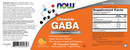 gaba 250 mg (now foods) label