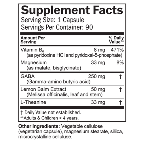 gaba calming support brainmd supplement facts