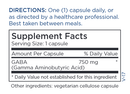 gaba-750 (metabolic maintenance) supplement facts