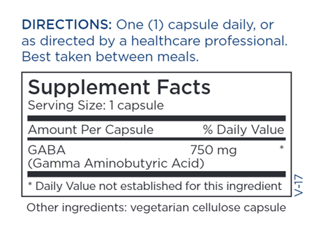 GABA (Gamma Aminobutyric Acid) (Metabolic Maintenance) supplement facts
