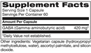 gaba neurobiologix supplement facts