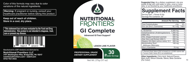 buy GI complete powder lemon lime nutritional frontiers