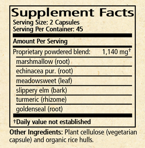 GI Balance (Formerly GI Capsules) Supplement Facts Label