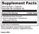 glutathione supplement facts