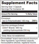 garcinia cambogia with chromemate davinci labs supplement facts