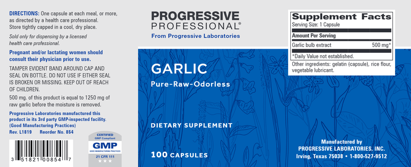 Garlic (Progressive Labs) Label