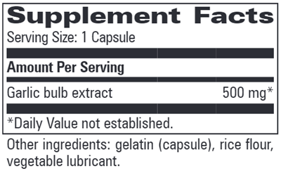 Garlic (Progressive Labs) Supplement Facts