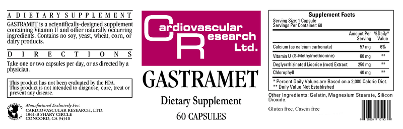 Gastramet (Ecological Formulas) Label