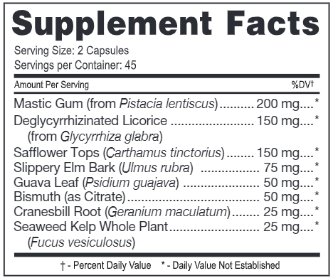 Gastro-D Complex (D'Adamo Personalized Nutrition) supplement facts