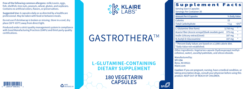 GastroThera (Klaire Labs) Label