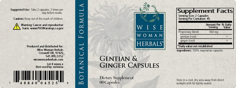Gentian & Ginger Capsules Wise Woman Herbals products