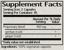 gentian & ginger capsules wise woman herbals supplement facts
