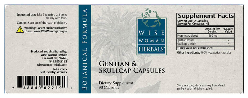 Gentian & Skullcap Capsules (Wise Woman Herbals)