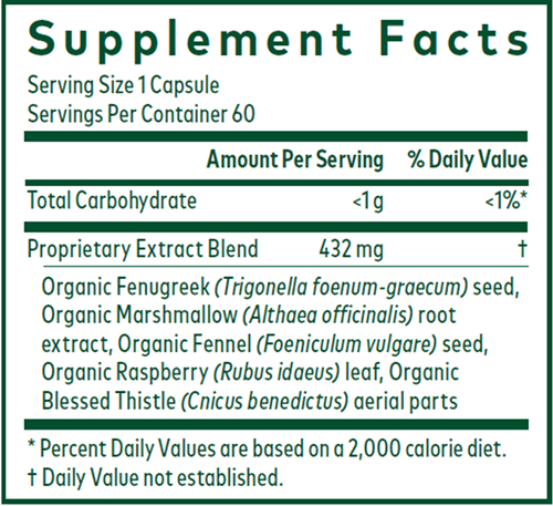 Gentle Lactation Formula (Gaia Herbs Professional Solutions) supplement facts