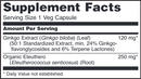 ginkgo biloba 120 mg (now foods) supplement facts