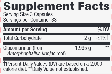 Glucomannan veg capsules (Nature's Way) supplement facts