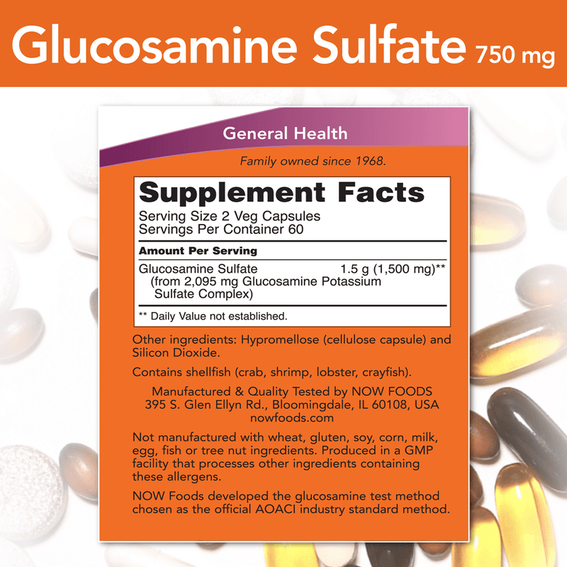 Glucosamine Sulfate 750 mg (NOW) Supplement Facts