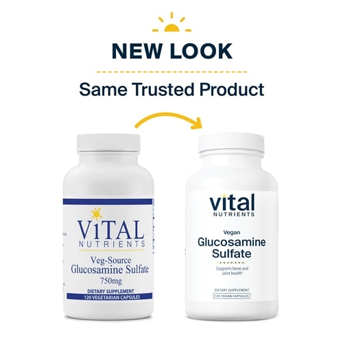 Glucosamine Sulfate Veg 750 mg Vital Nutrients new look