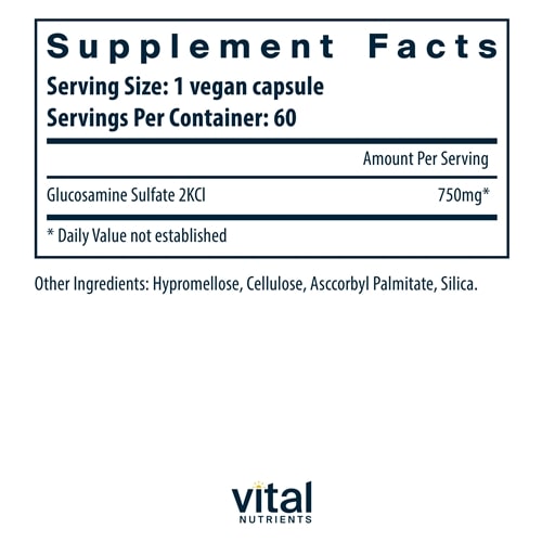 Glucosamine Sulfate Veg 750 mg Vital Nutrients supplements