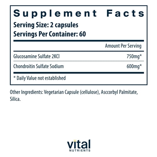 Glucosamine & Chondroitin Vital Nutrients supplements