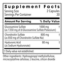 glucosamine chondroitin with hyaluronic acid (metabolic maintenance) supplement facts