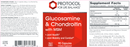 glucosamine & chondroitin with msm (protocol for life balance) label