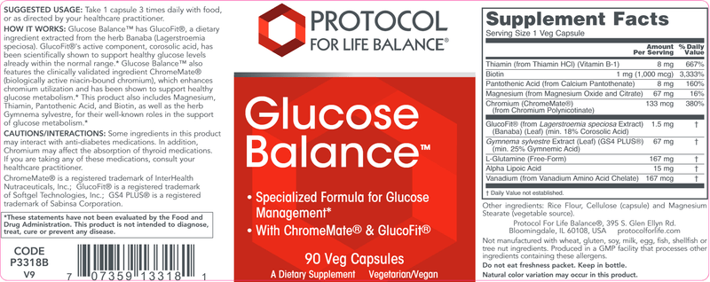 Glucose Balance (Protocol for Life Balance) Label