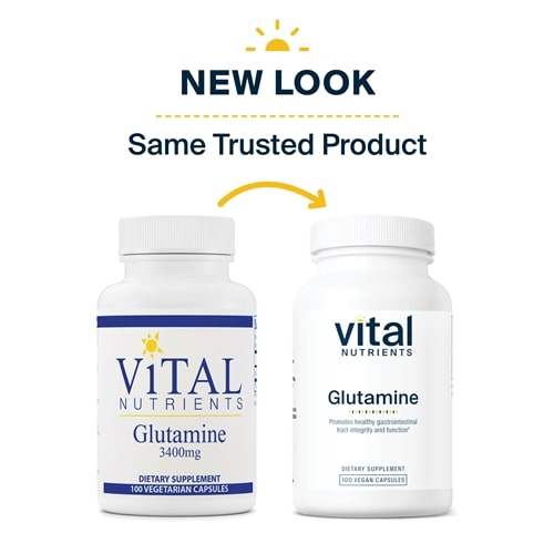 Glutamine 3400 mg Vital Nutrients new look