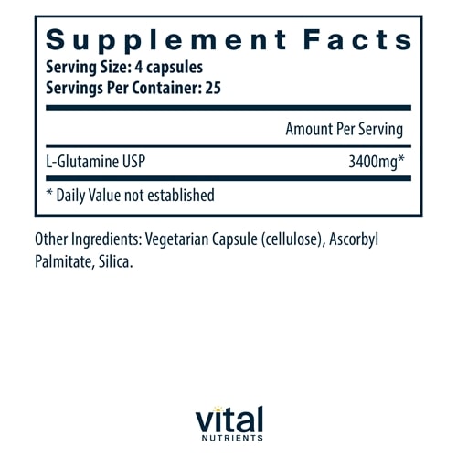 glutamine vital nutrients supplement facts