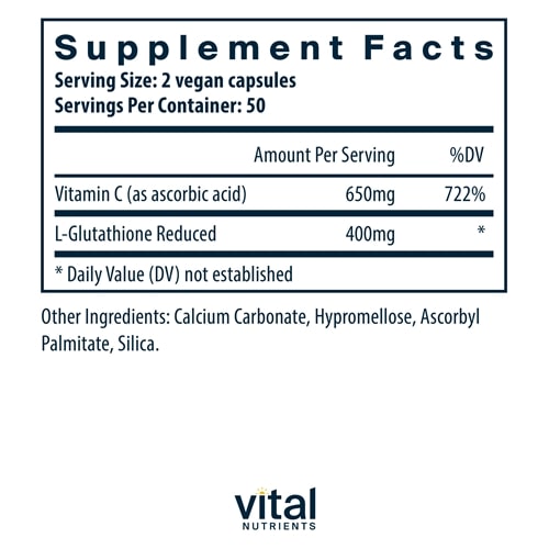 Glutathione 400mg Vital Nutrients supplements