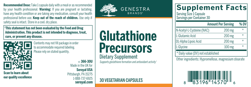 Glutathione Precursors label Genestra