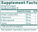 glutathione precursors genestra supplement facts