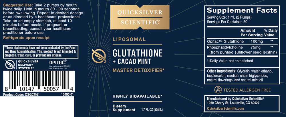 Glutathione+ Cacao Mint (Quicksilver Scientific)