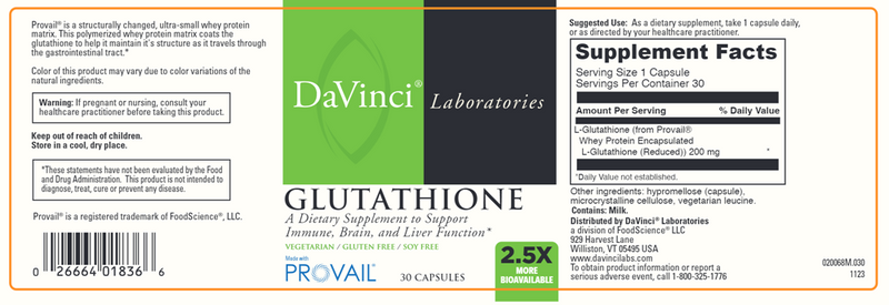 Glutathione (DaVinci Labs) label