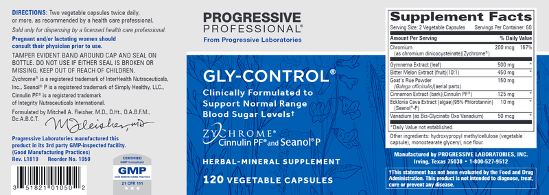 Gly-Control (Progressive Labs) Supplement Facts