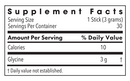 glycine sticks (metabolic maintenance) supplement facts