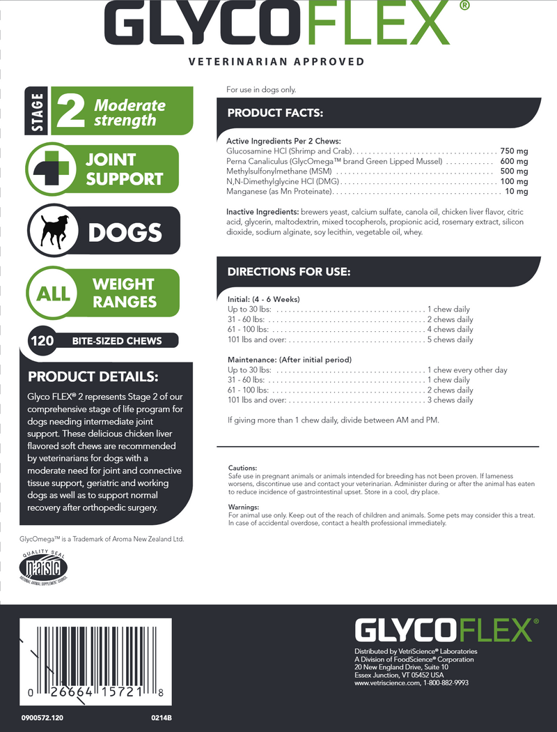 GlycoFlex II SoftChews Dogs Vetri-Science label