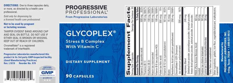 GlycoPlex (Progressive Labs) 90ct Label