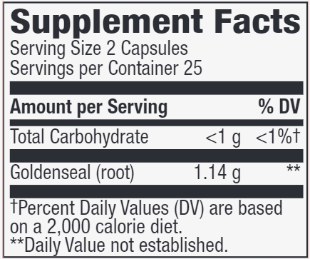 Goldenseal Root veg capsules (Nature's Way) 50ct supplement facts