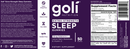 extra strength sleep gummies goli nutrition label