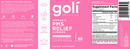 women's PMS relief goli nutrition label