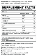 good as gold golden milk turmeric powder (ora organic) supplement facts