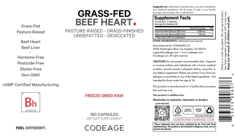 beef heart codeage label