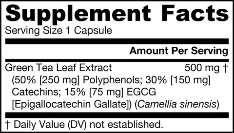 Green Tea 500 mg Jarrow Formulas supplement facts