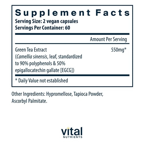 Green Tea Extract 80% 120ct Vital Nutrients supplements