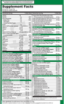 green vibrance +25 billion probiotics (vibrant health) supplement facts