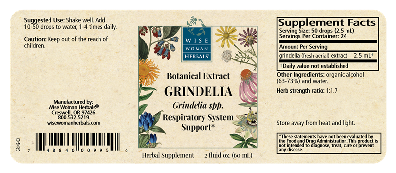 grindelia gumweed wise woman herbals label