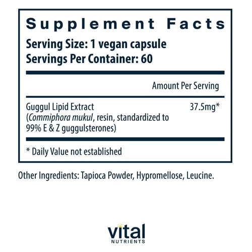 guggul e & z vital nutrients supplement facts