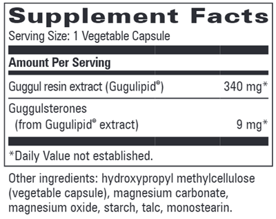 Gugulipid (Progressive Labs) Supplement Facts